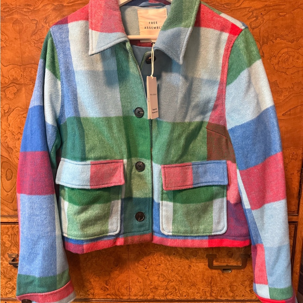 Colorful Plaid Women's Blazer by Free Assembly